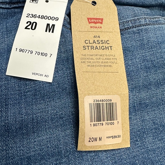 Levis Womens 414 Classic Straight Women's Jeans (Plus Size) New With Tags - Picture 2 of 2